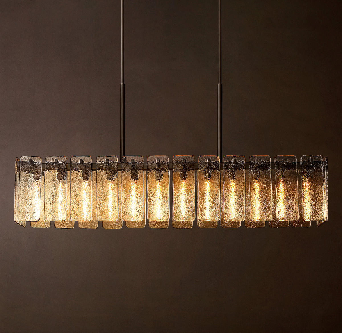 Signature Calamette Glass Rectangular Chandelier – 72"