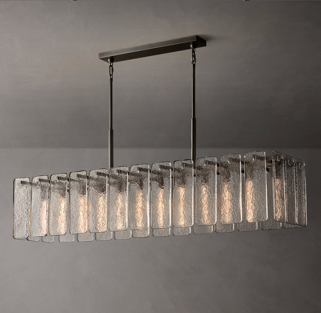 Signature Calamette Glass Rectangular Chandelier – 72"