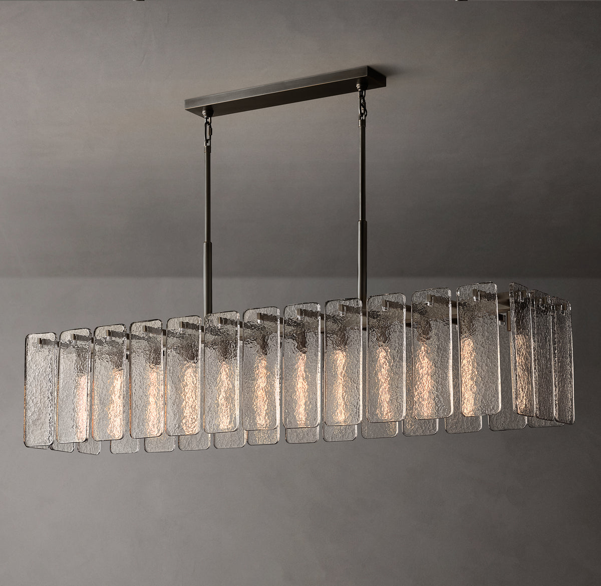 Signature Calamette Glass Rectangular Chandelier – 72"