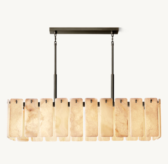Signature Calamette Onyx Rectangular Chandelier, alternate view