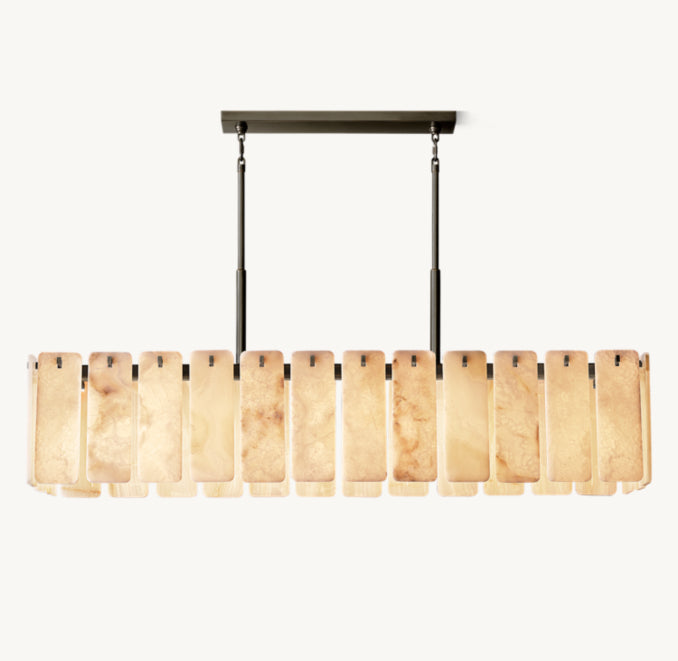 Signature Calamette Onyx Rectangular Chandelier, alternate view