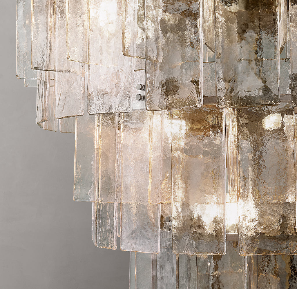 Signature Lattice Clear Glass Tiered Round Chandelier – 47"