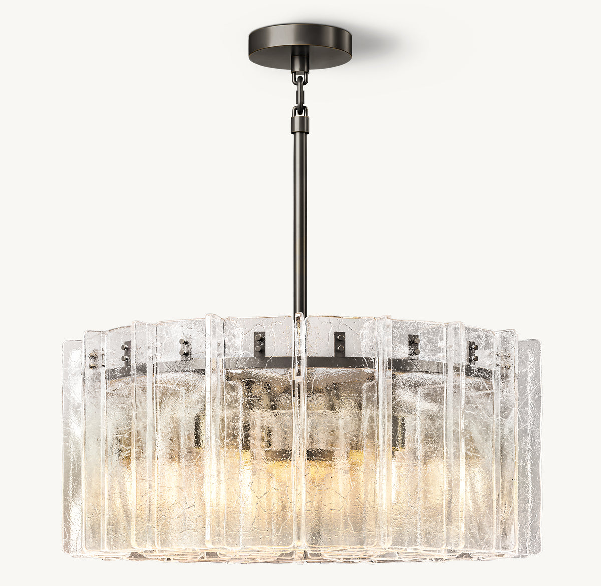 Signature Lattice Clear Glass Round Chandelier, alternate view