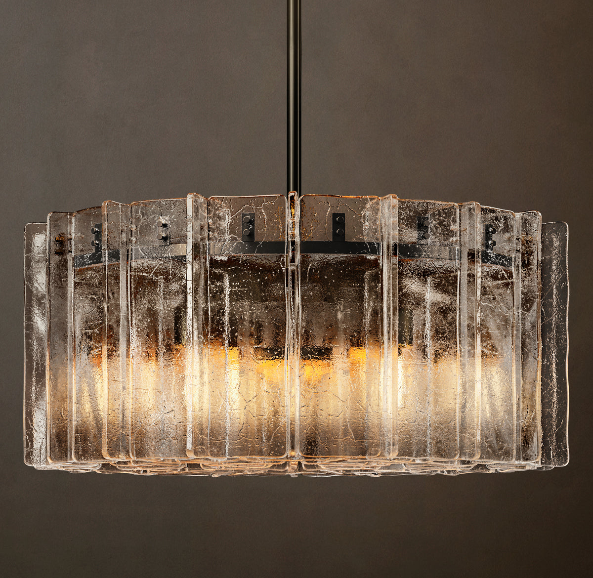 Signature Lattice Clear Glass Round Chandelier – 37"