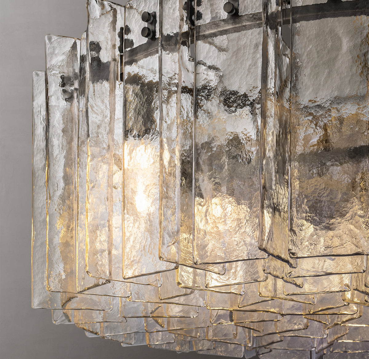 Signature Lattice Clear Glass Round Chandelier – 48"