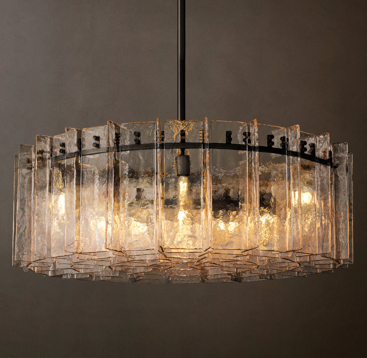 Signature Lattice Clear Glass Round Chandelier – 48"