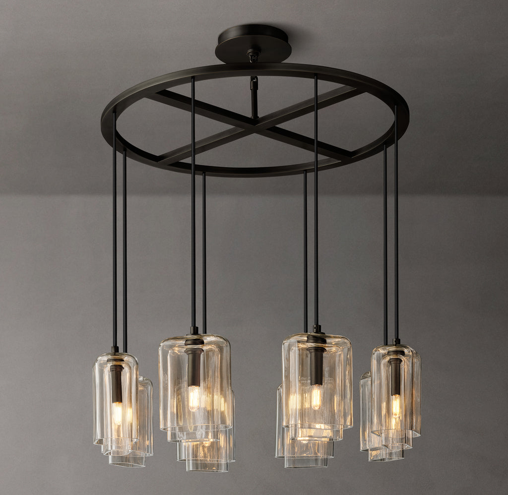 Artisan Lacour Clear Glass Round Chandelier, alternate view