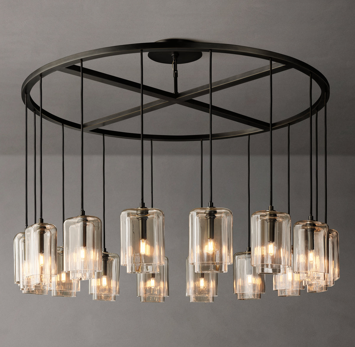 Artisan Lacour Clear Glass Round Chandelier, alternate view