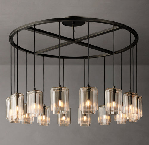 Artisan Lacour Clear Glass Round Chandelier, alternate view
