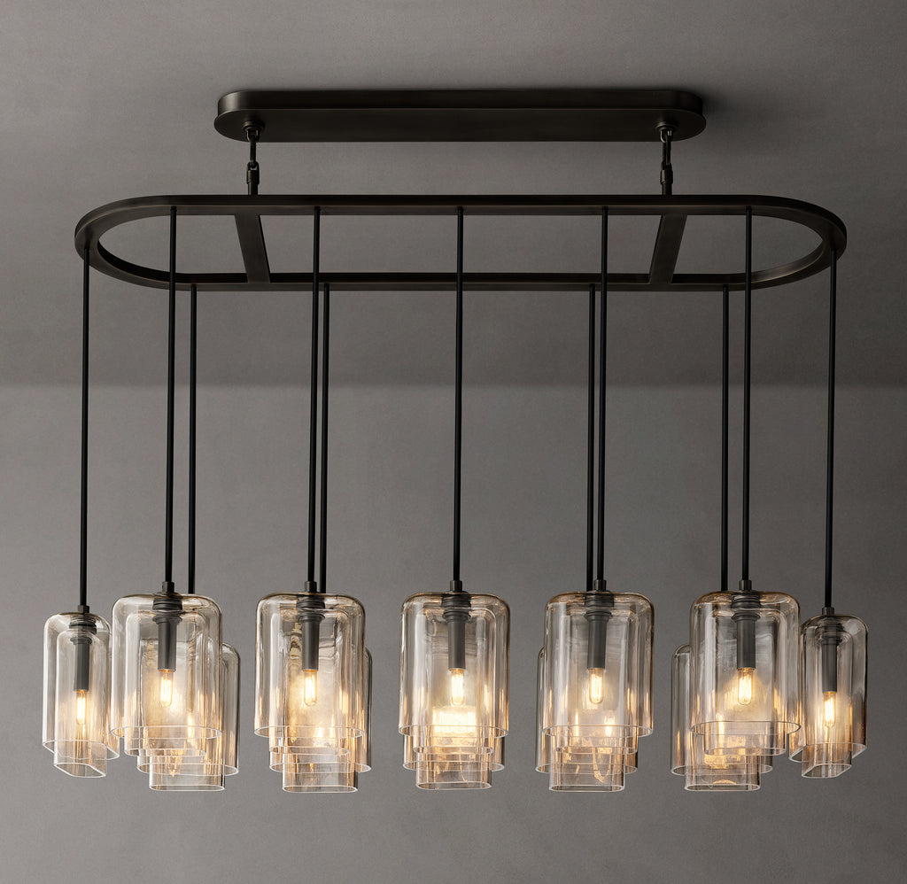 Artisan Lacour Clear Glass Linear Chandelier, alternate view