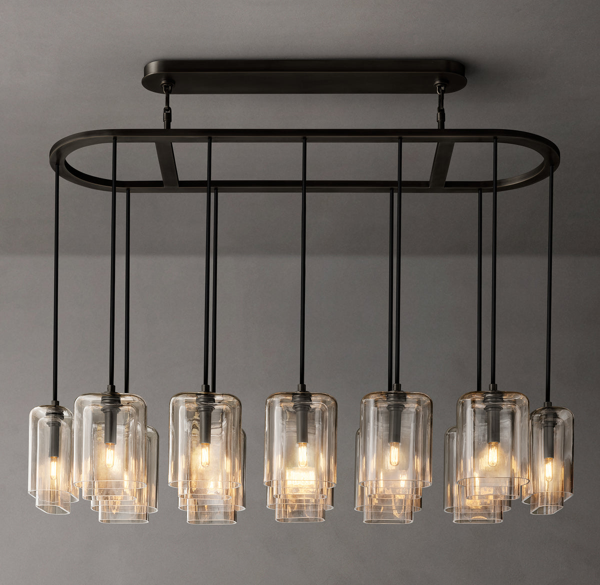 Artisan Lacour Clear Glass Linear Chandelier, alternate view