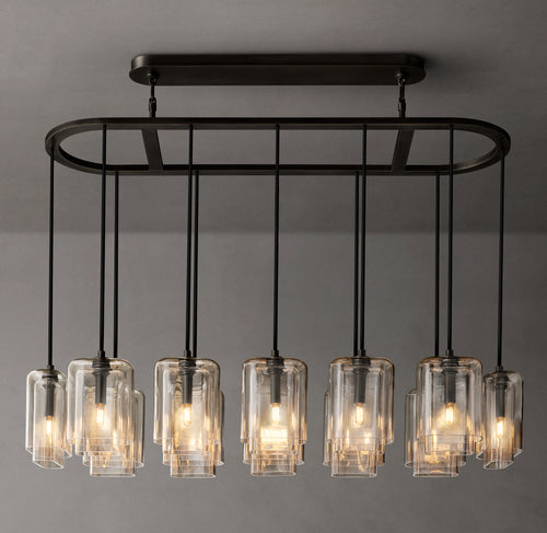 Artisan Lacour Clear Glass Linear Chandelier, alternate view