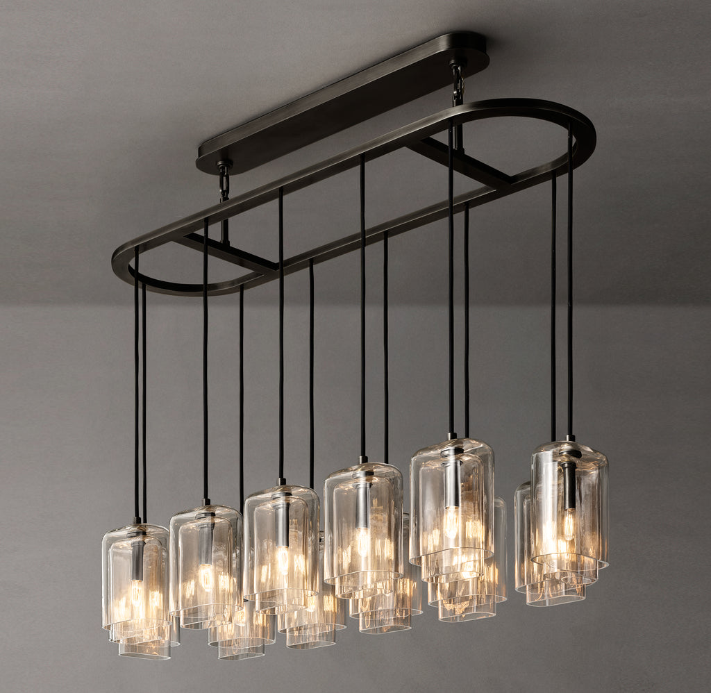 Artisan Lacour Clear Glass Linear Chandelier – 54"