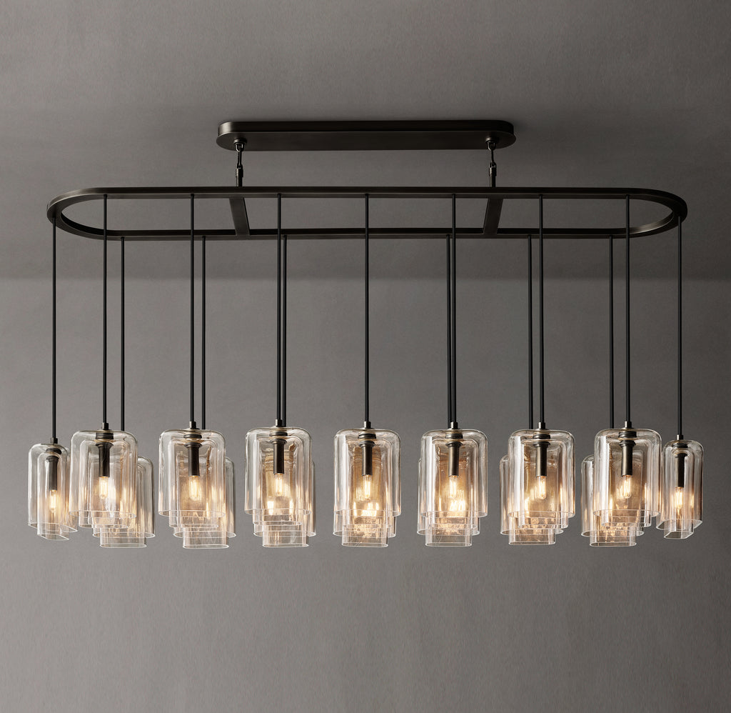 Artisan Lacour Clear Glass Linear Chandelier, alternate view
