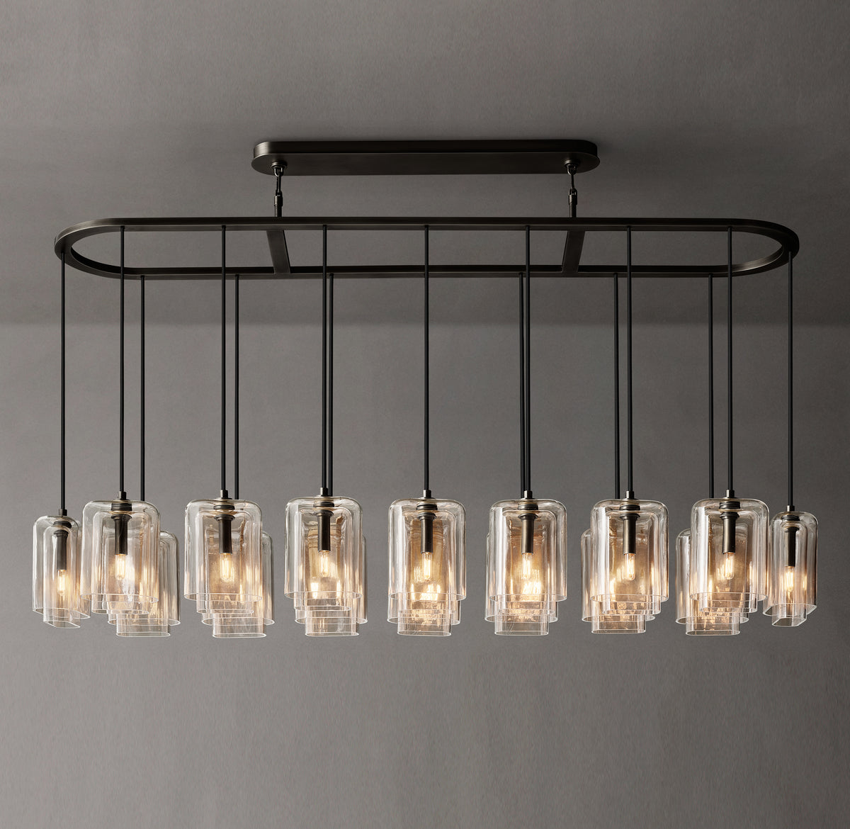 Artisan Lacour Clear Glass Linear Chandelier, alternate view