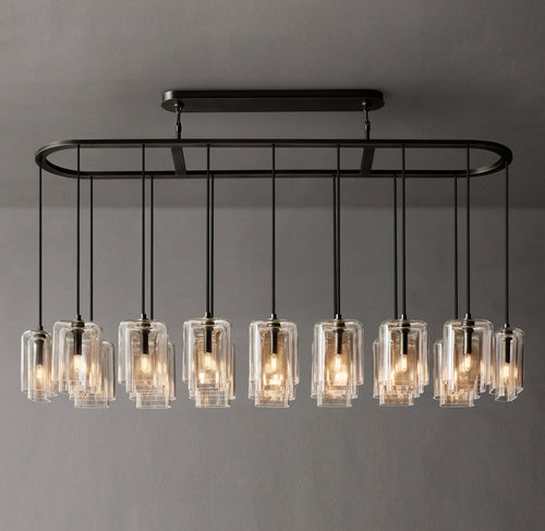 Artisan Lacour Clear Glass Linear Chandelier, alternate view