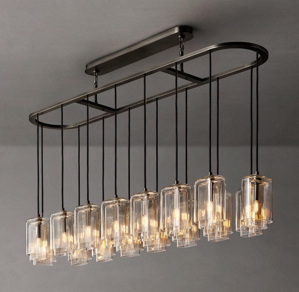 Artisan Lacour Clear Glass Linear Chandelier – 72"