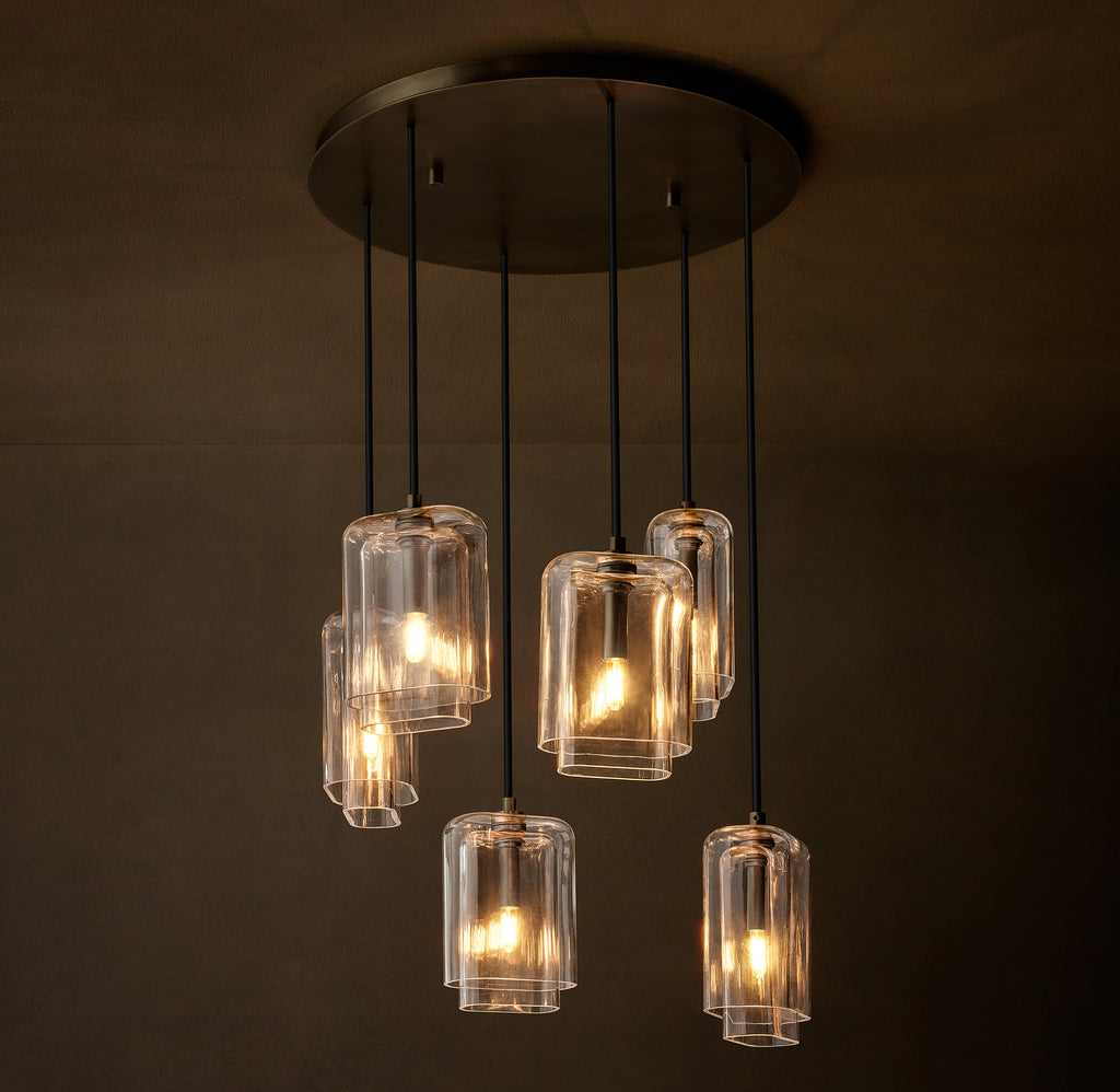 Artisan Lacour Clear Glass Cluster Chandelier, alternate view