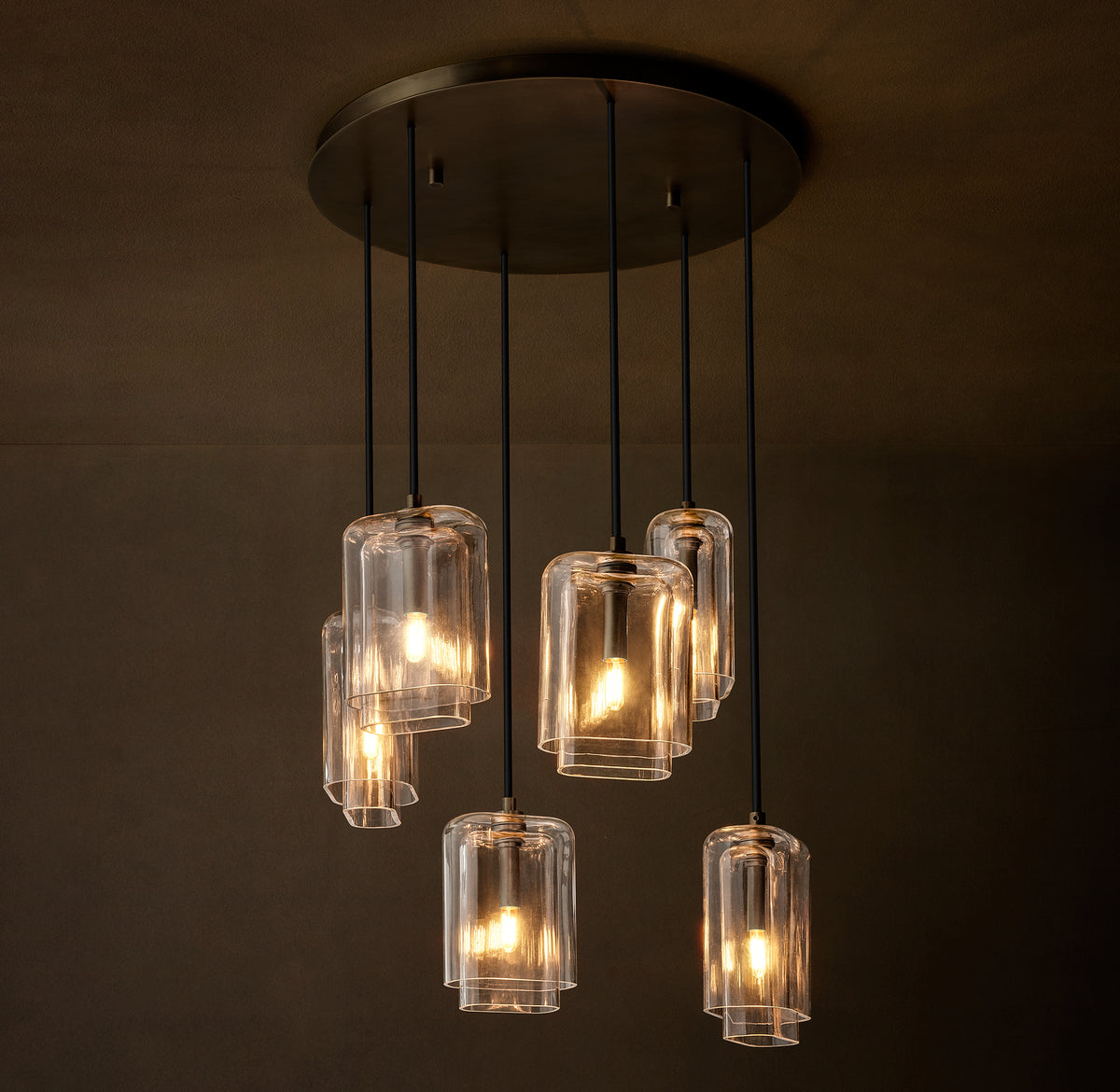 Artisan Lacour Clear Glass Cluster Chandelier, alternate view