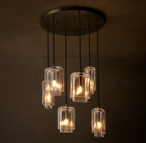 Artisan Lacour Clear Glass Cluster Chandelier, alternate view
