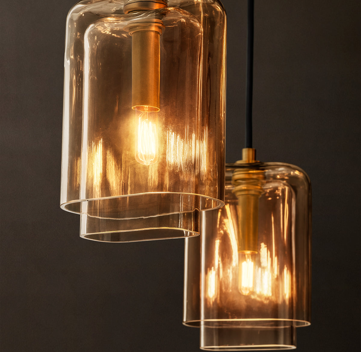 Artisan Lacour Amber Glass Cluster Chandelier – 30"