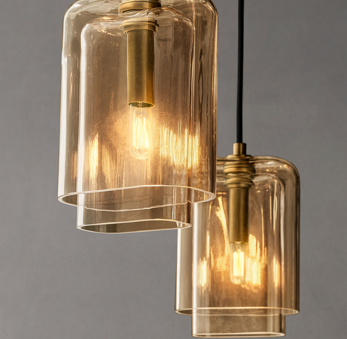 Artisan Lacour Amber Glass Cluster Chandelier, alternate view