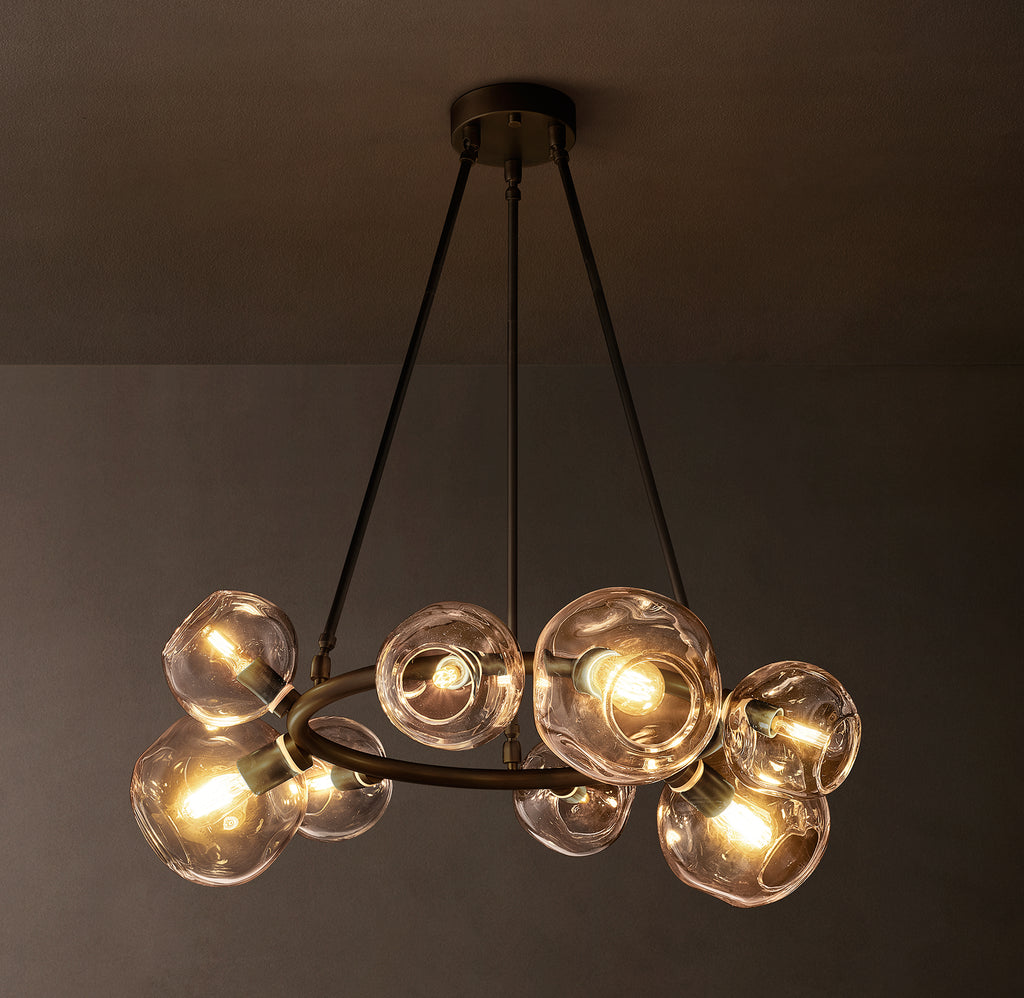 Heritage Bubble Clear Glass Round Chandelier