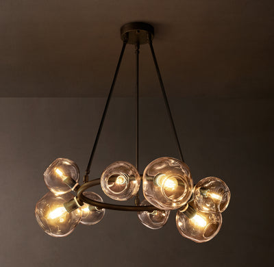 Heritage Bubble Clear Glass Round Chandelier