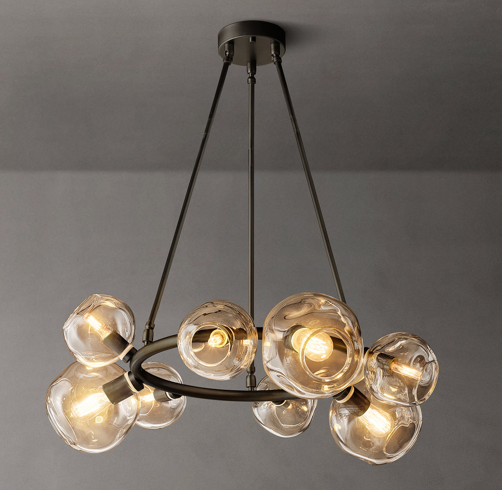 Heritage Bubble Clear Glass Round Chandelier, alternate view