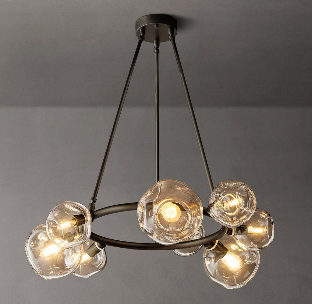 Heritage Bubble Clear Glass Round Chandelier