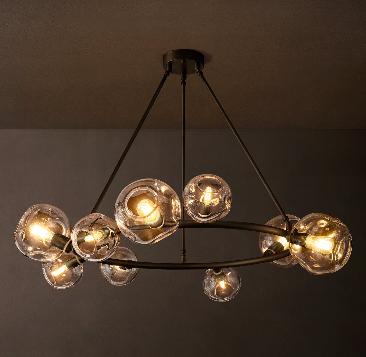 Heritage Bubble Clear Glass Round Chandelier