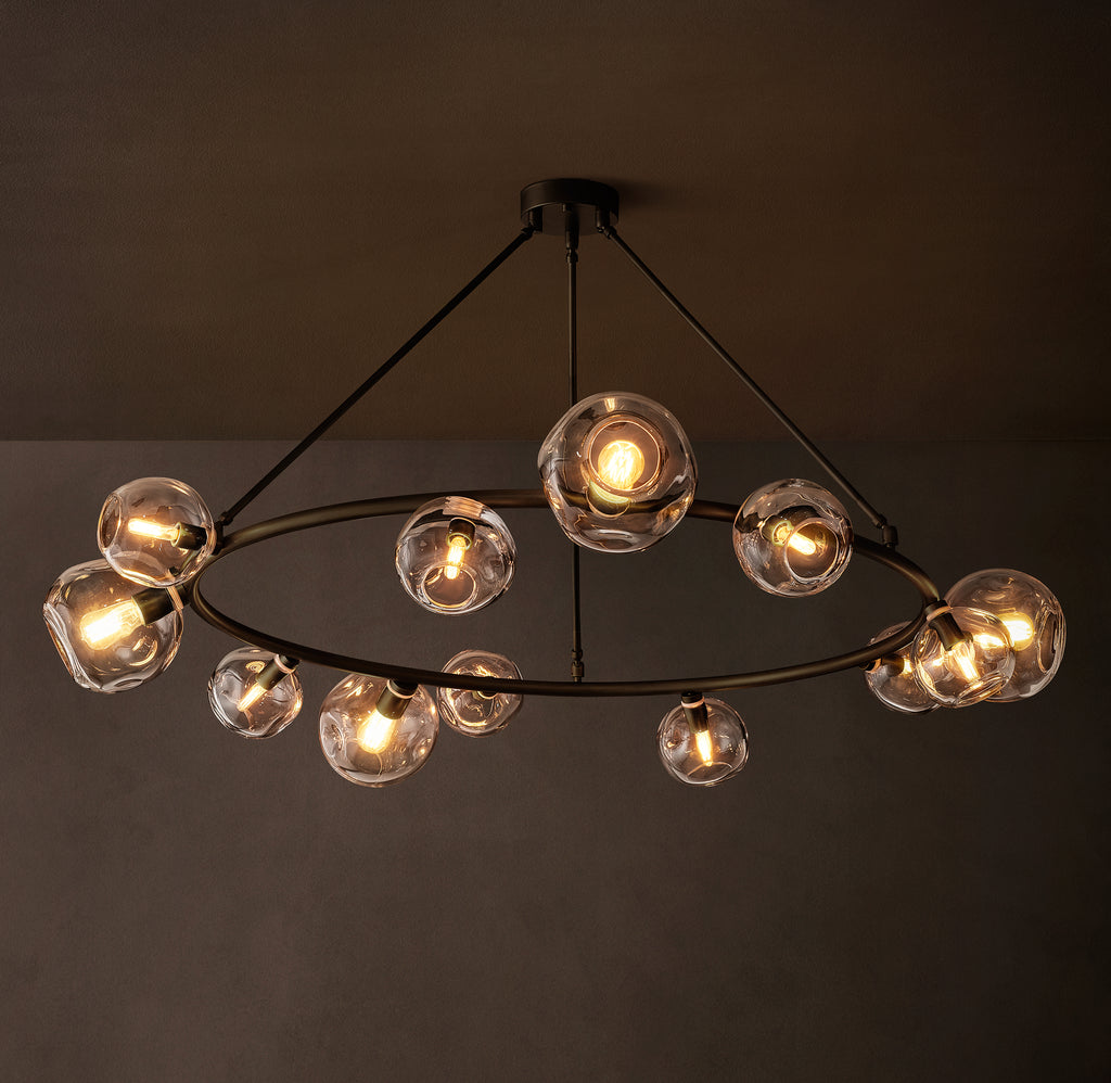Heritage Bubble Clear Glass Round Chandelier