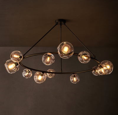 Heritage Bubble Clear Glass Round Chandelier