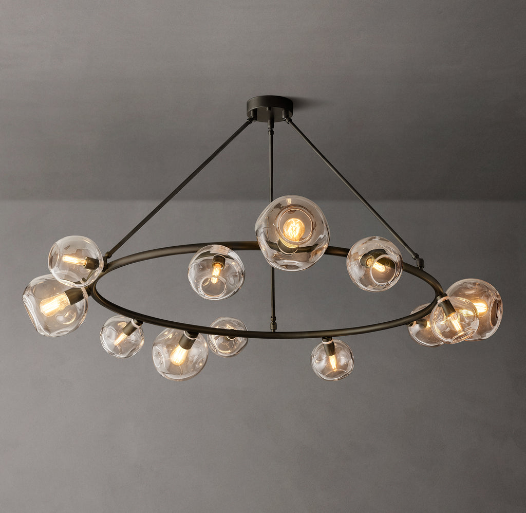 Heritage Bubble Clear Glass Round Chandelier, alternate view