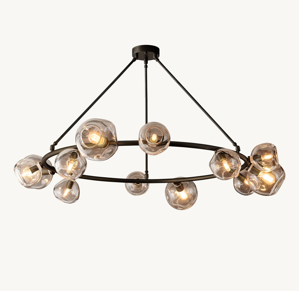 Heritage Bubble Clear Glass Round Chandelier