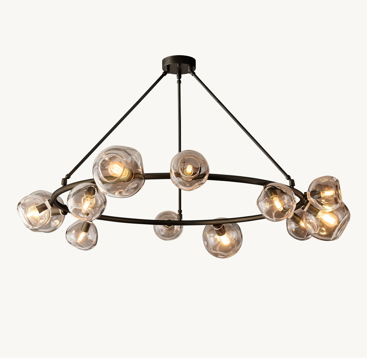Heritage Bubble Clear Glass Round Chandelier