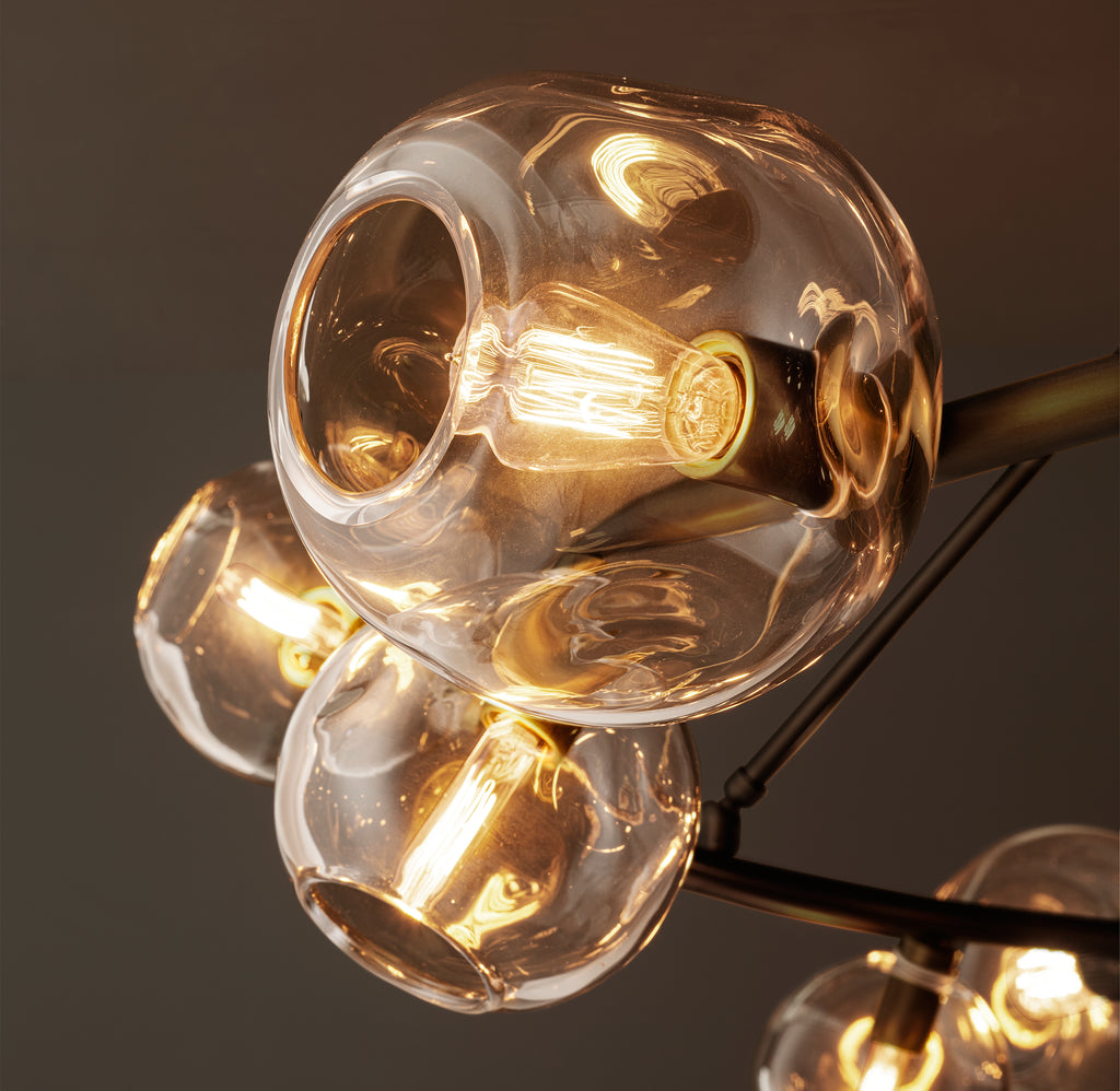 Heritage Bubble Clear Glass Round Chandelier