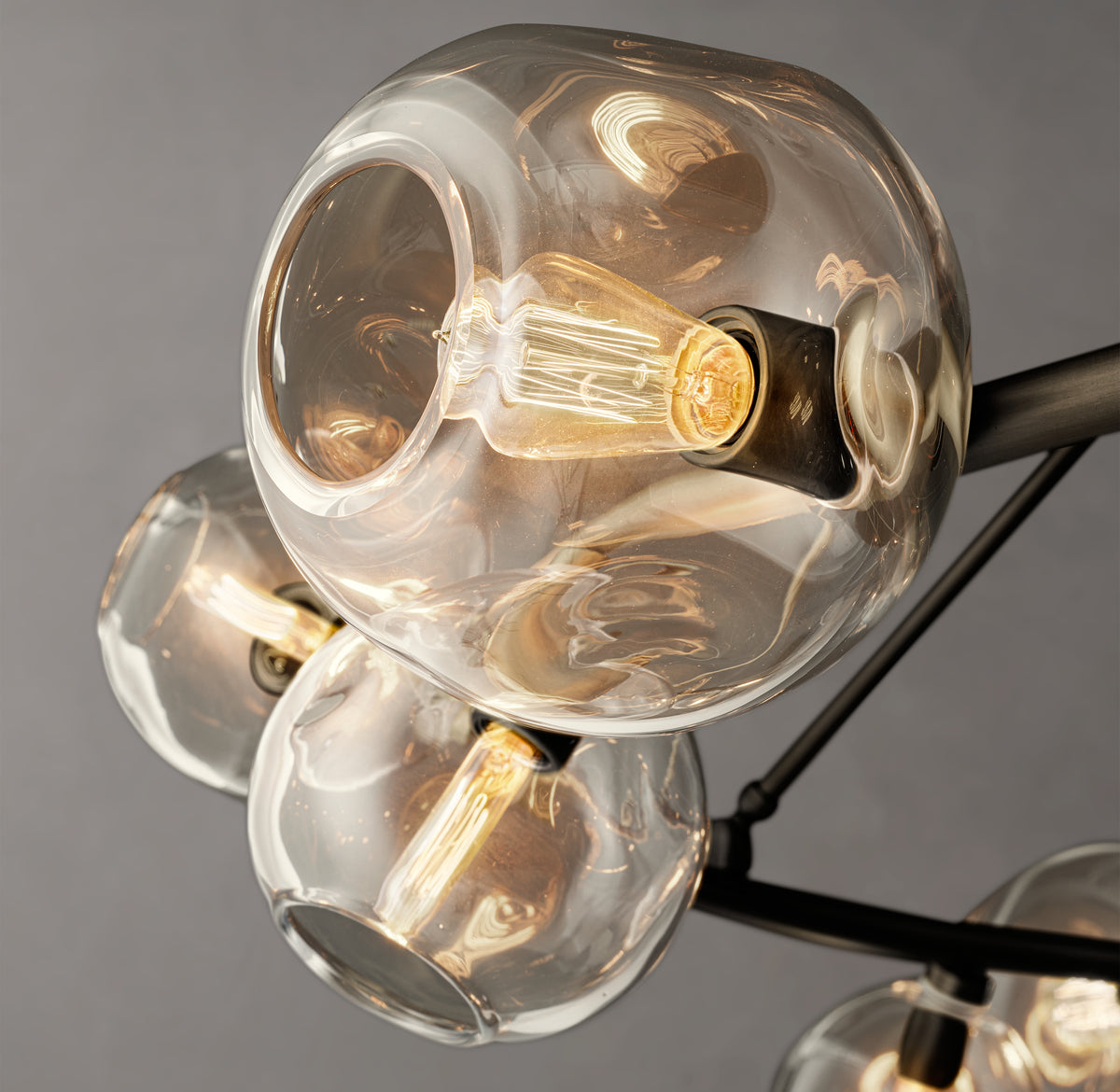 Heritage Bubble Clear Glass Round Chandelier