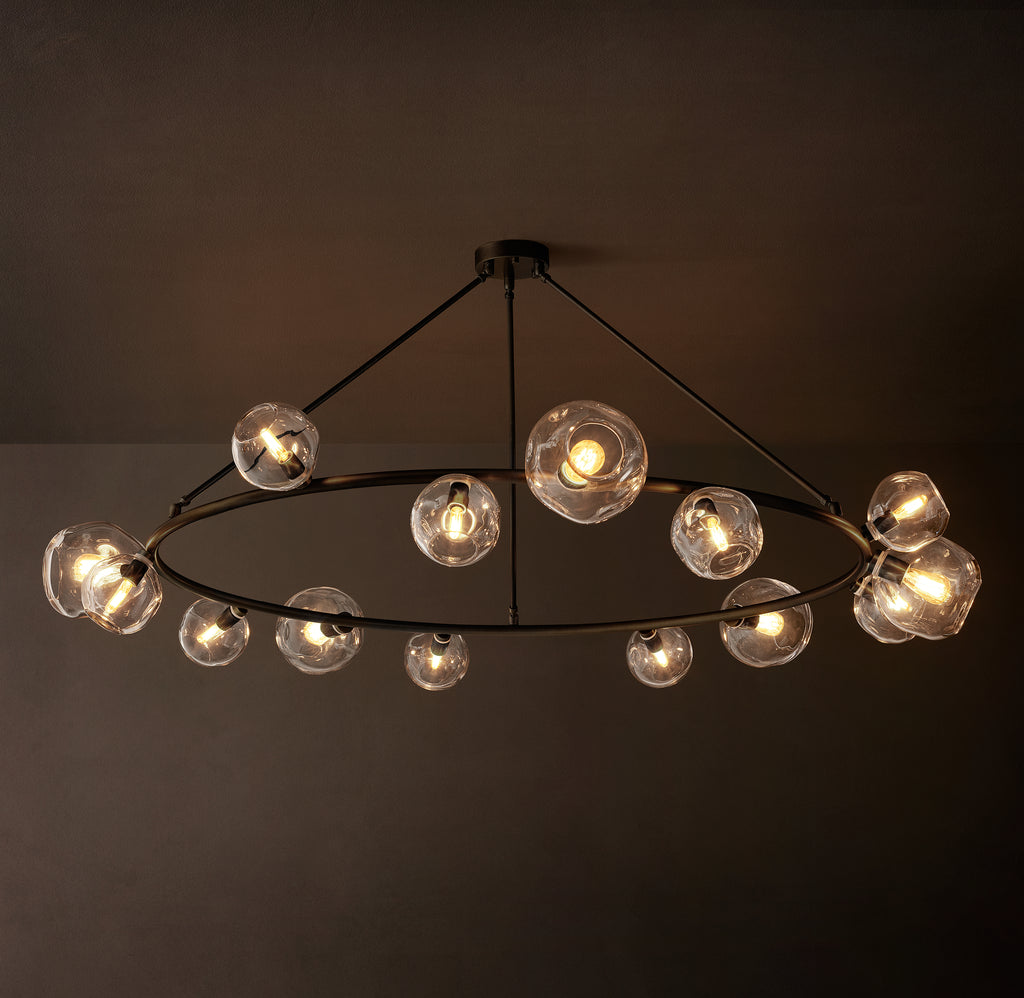 Heritage Bubble Clear Glass Round Chandelier