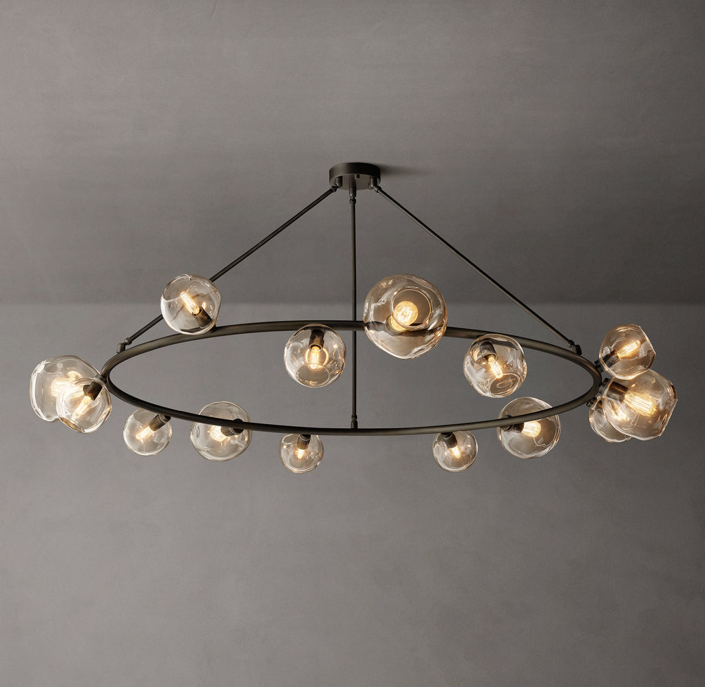 Heritage Bubble Clear Glass Round Chandelier, alternate view