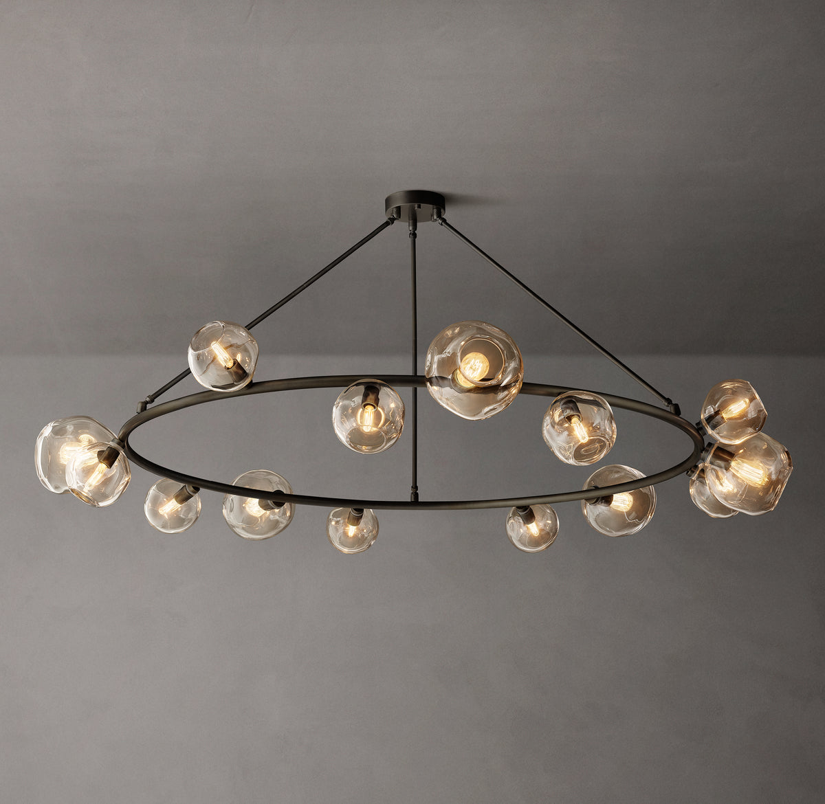 Heritage Bubble Clear Glass Round Chandelier, alternate view