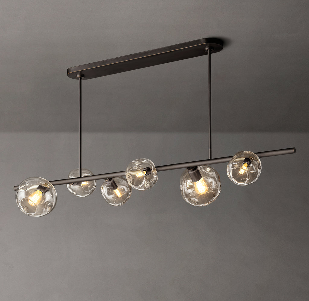 Heritage Bubble Clear Glass Linear Chandelier – 60"