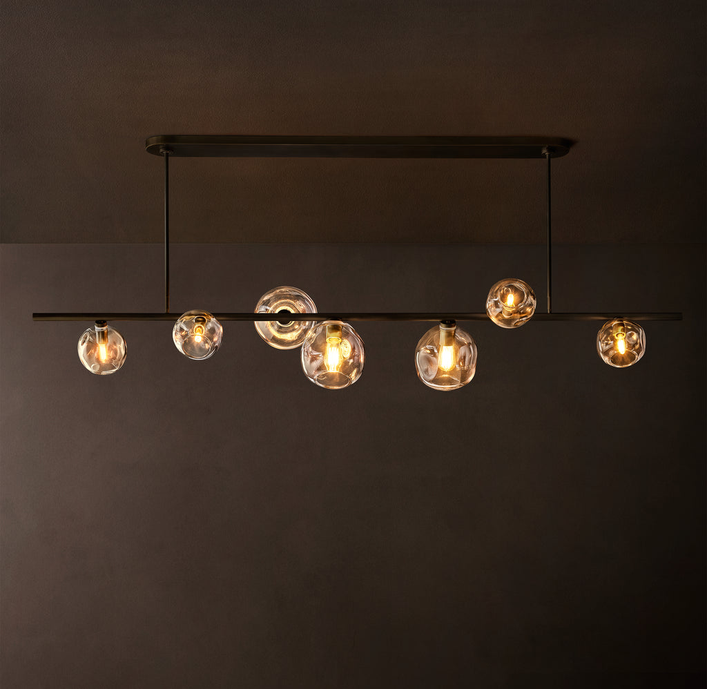 Heritage Bubble Clear Glass Linear Chandelier