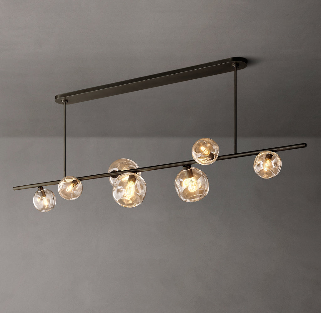Heritage Bubble Clear Glass Linear Chandelier – 78"
