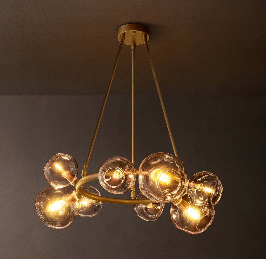 Heritage Bubble Smoke Glass Round Chandelier
