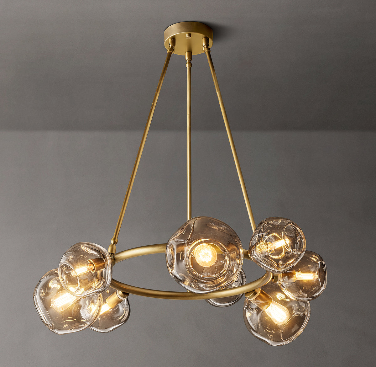 Heritage Bubble Smoke Glass Round Chandelier