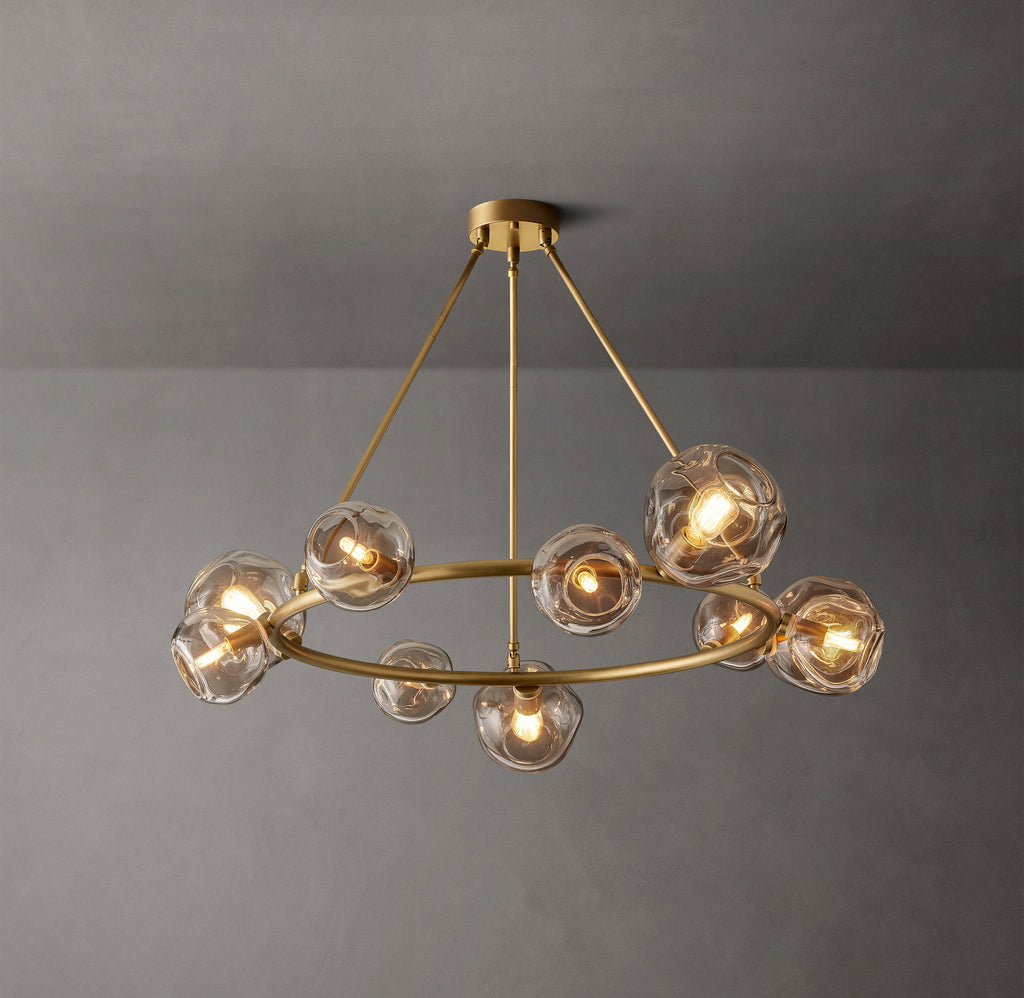 Heritage Bubble Smoke Glass Round Chandelier