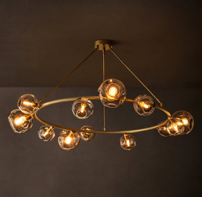 Heritage Bubble Smoke Glass Round Chandelier