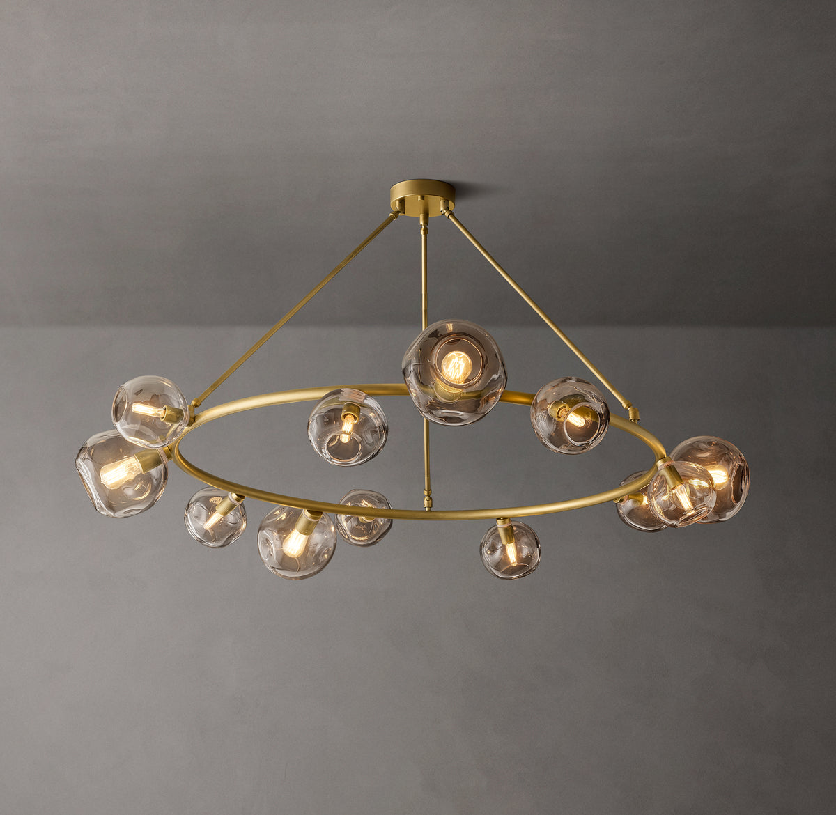 Heritage Bubble Smoke Glass Round Chandelier, alternate view