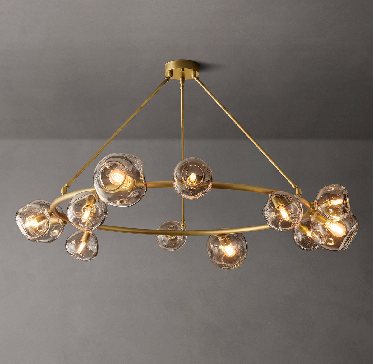 Heritage Bubble Smoke Glass Round Chandelier